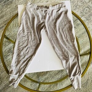 US Blanks light gray velvet cropped track pants, Sz. XL